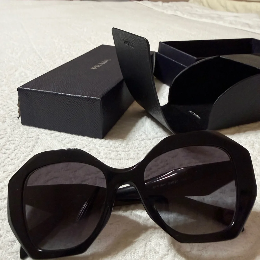 Prada PR 16WS Black Geometric Sunglasses